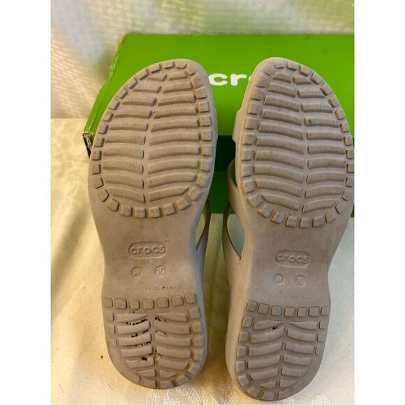 Crocs iconic comfort gray two strap size 10 (some discoloration) - Picture 3 of 4